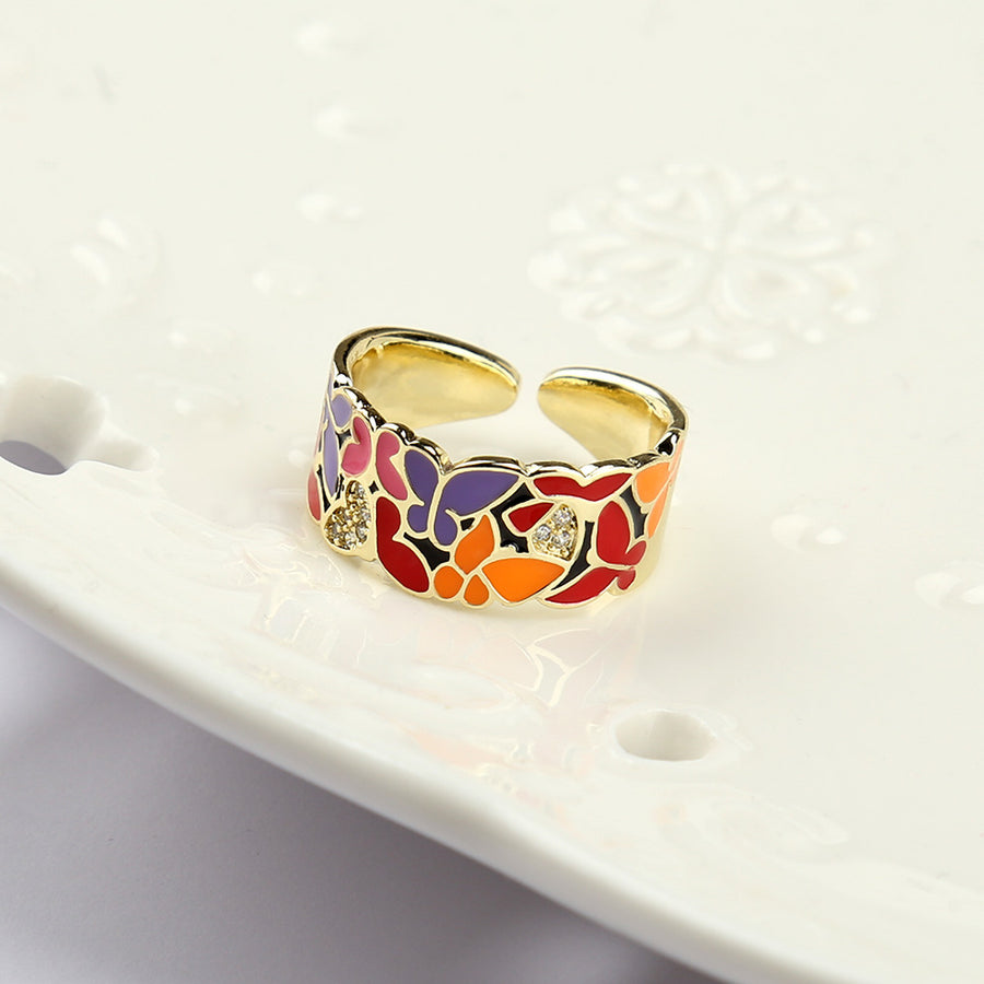 Color Matching Butterfly Drip Ring
