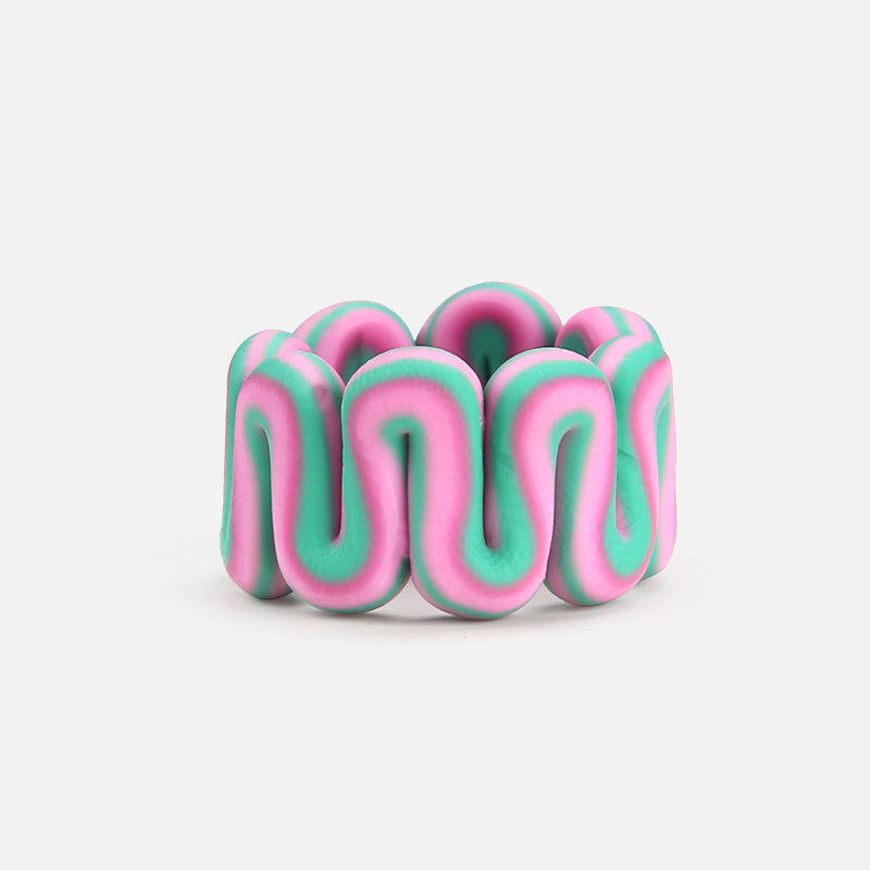 Twisted Chunky Ring-Pink