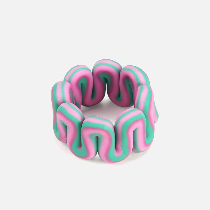 Twisted Chunky Ring-Pink