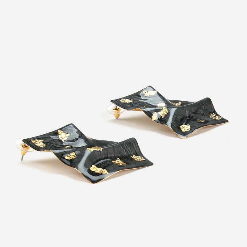 Gold Foil Geometric Earrings