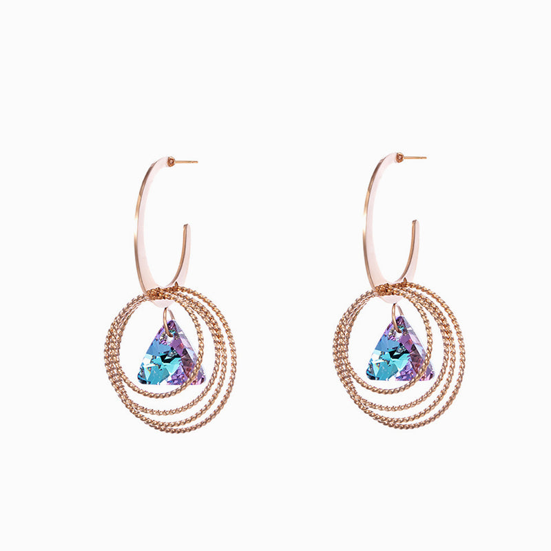 Rose Gold Geometric Hoop Earrings