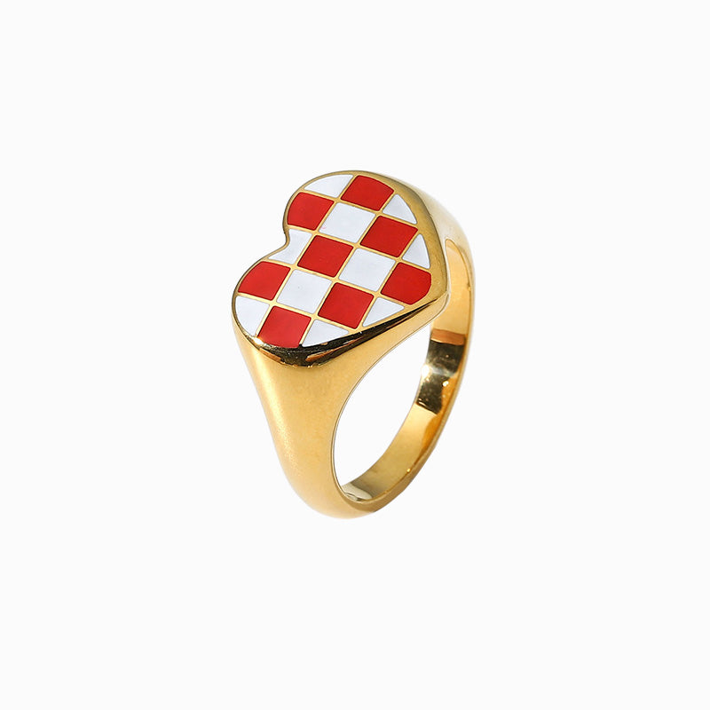 Checkerboard Love Ring