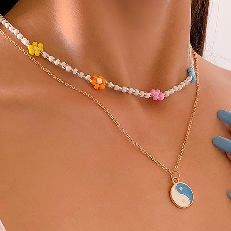 Daisy Story Double Layer Necklace