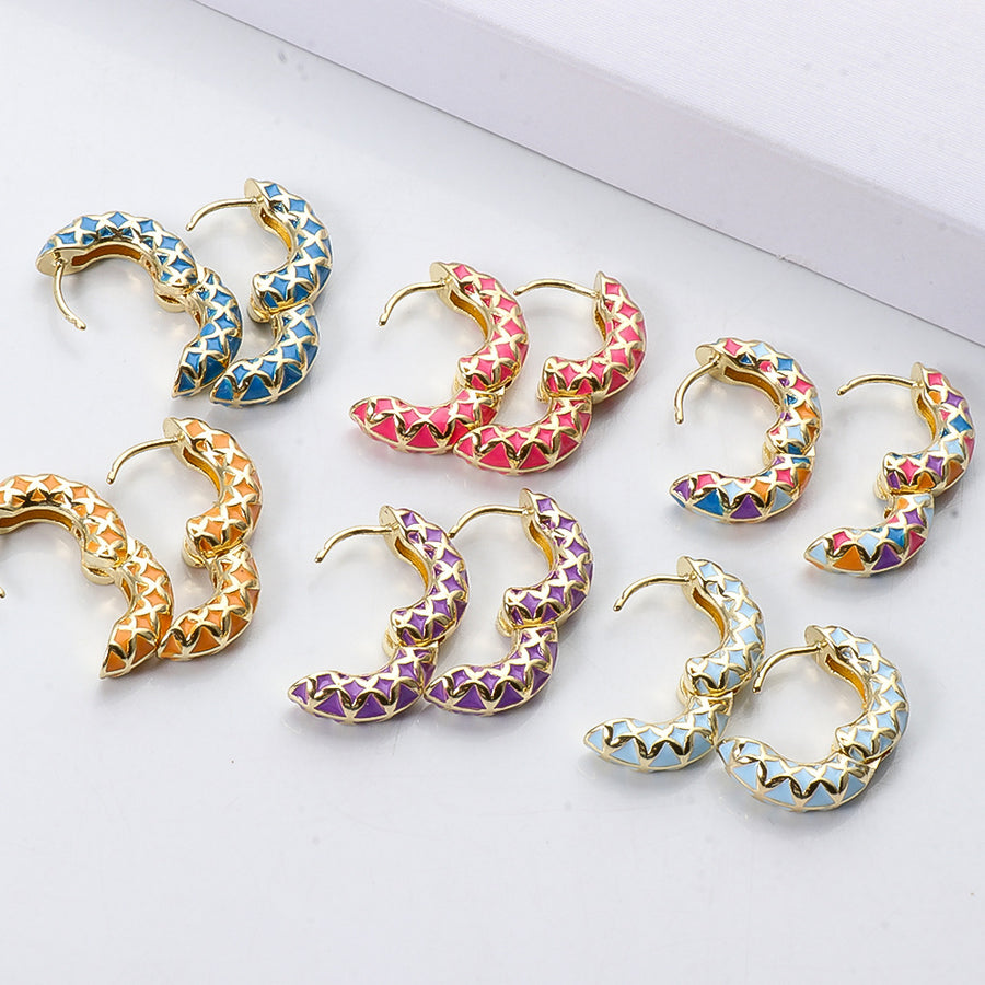 Colorful C-shaped Earrings