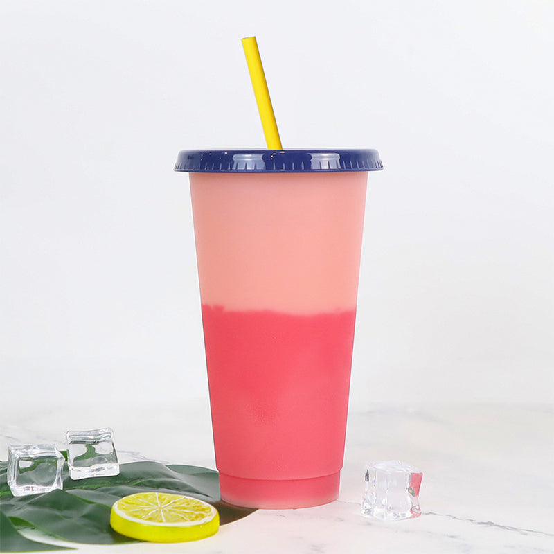 Temperature-Sensing Straw Color-Changing Cup