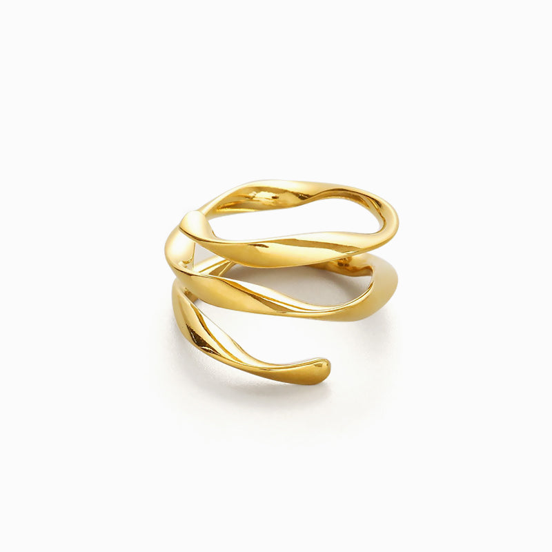 Flowing Line Gold Plated Ring