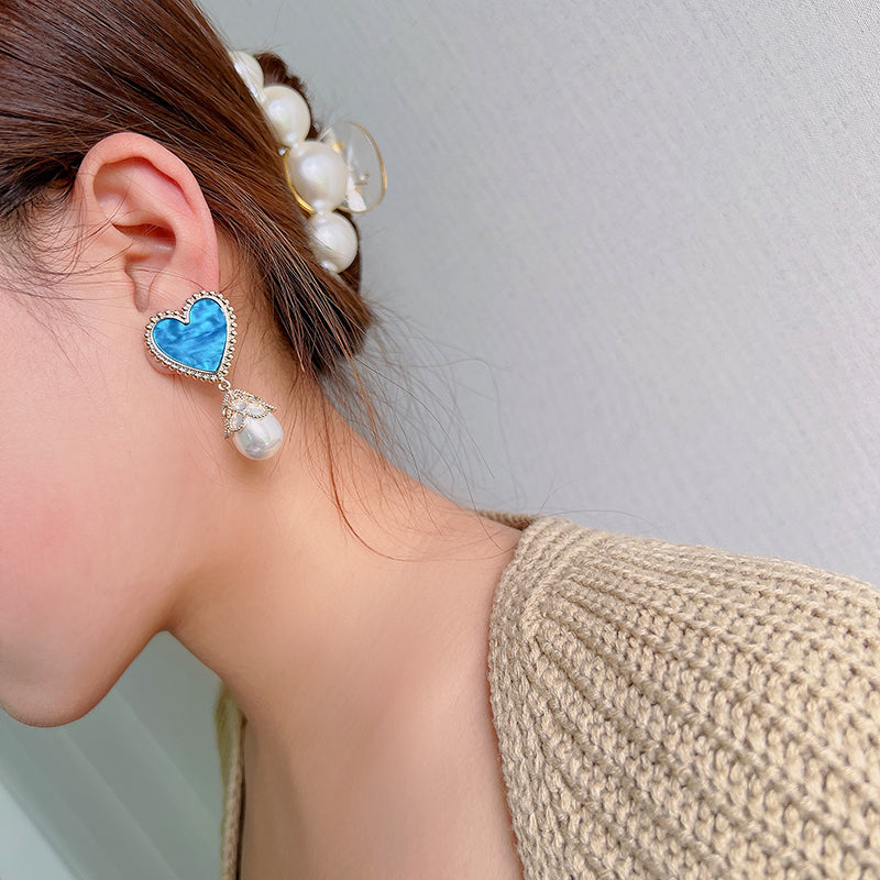“Blue Star Ocean” Pearl Stud Earrings