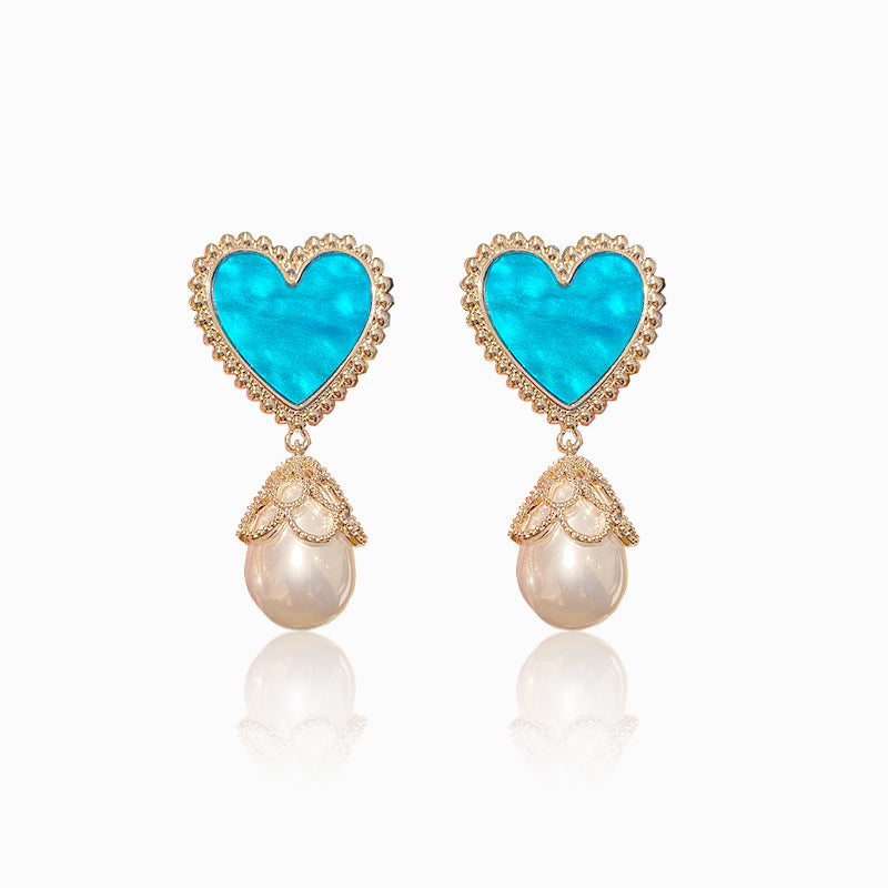 “Blue Star Ocean” Pearl Stud Earrings
