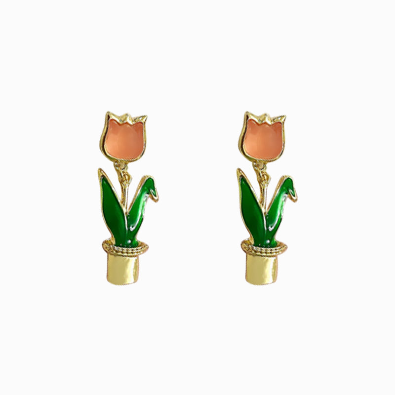 Tulip Alloy Earrings