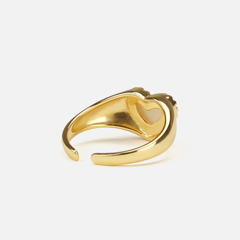 French One Heart Gold Open Ring