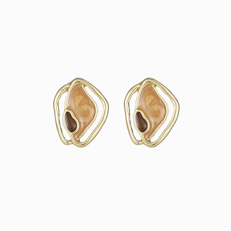 Minimalist Geometric Oil Drop Earrings