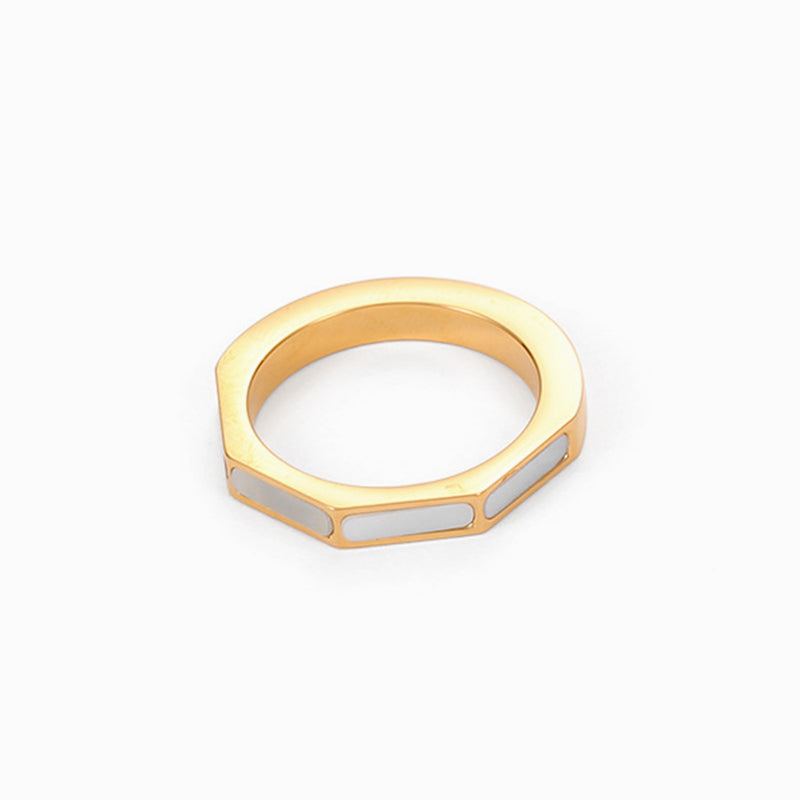 White Shell Pieced Ring
