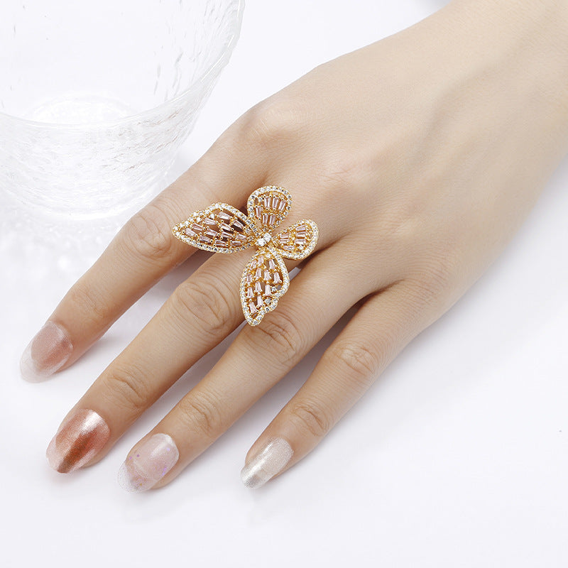 “Flying Butterfly” Sparkling Ring