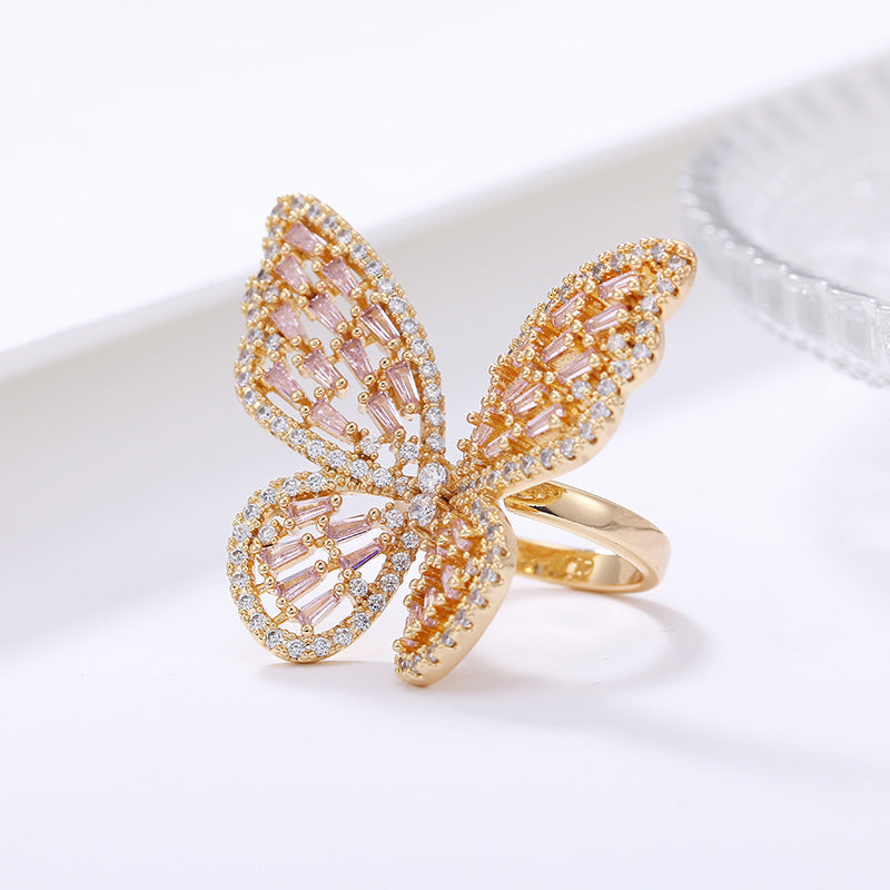 “Flying Butterfly” Sparkling Ring