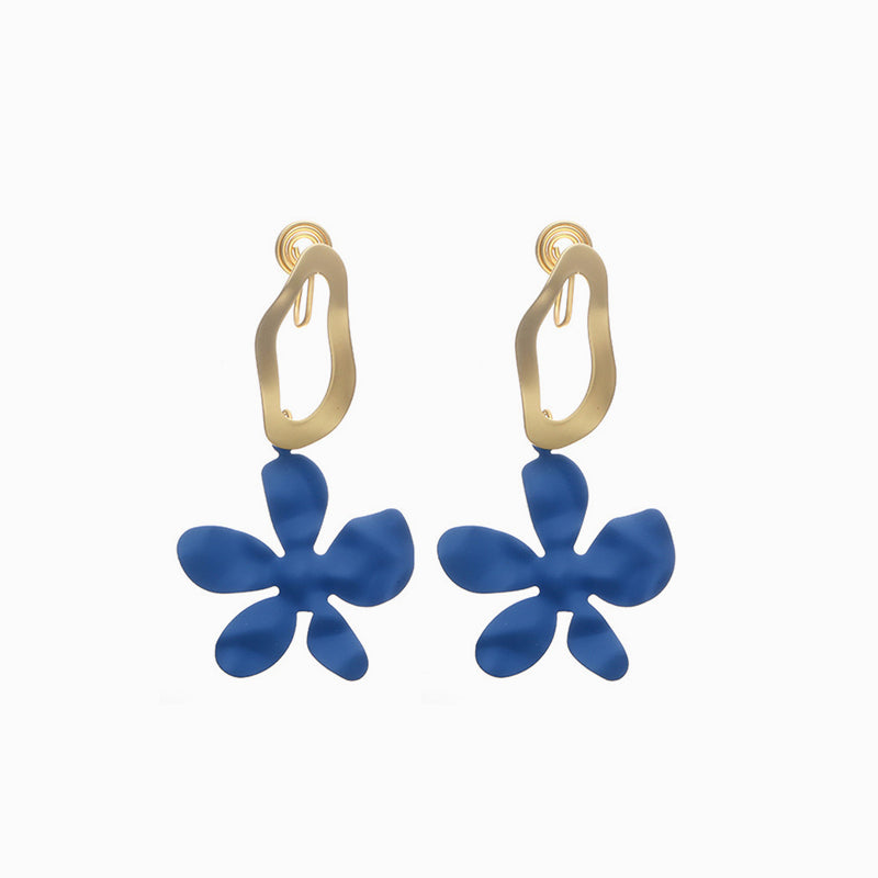 Klein Flower Alloy Statement Earrings