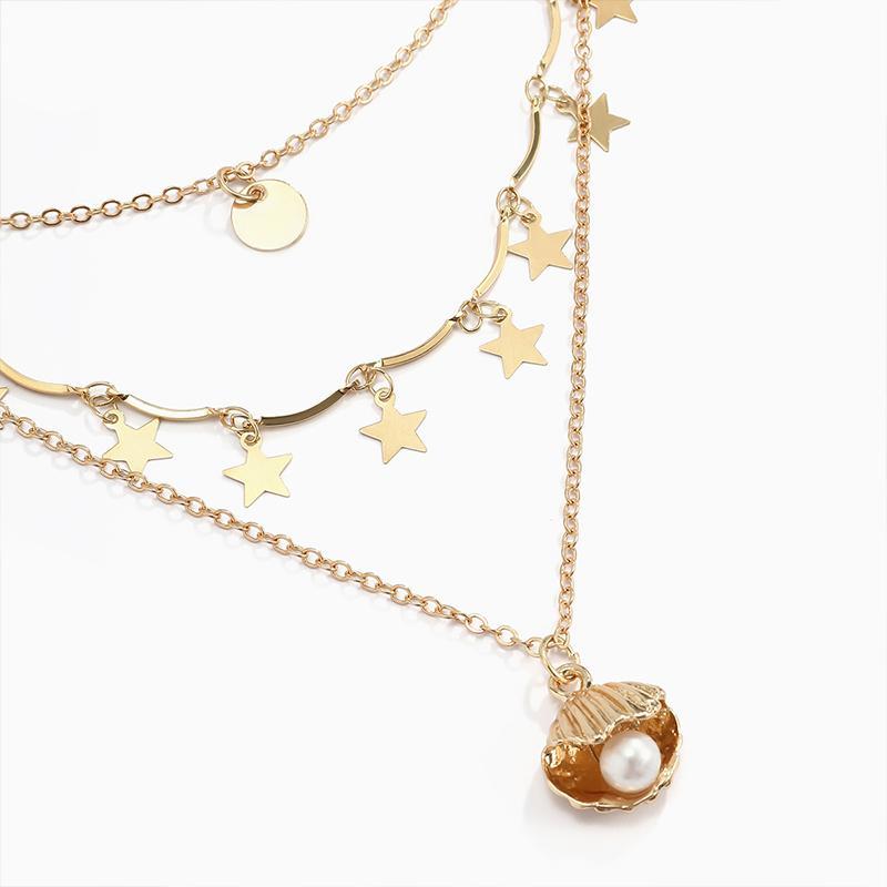 Shell Pendant Layering Necklace