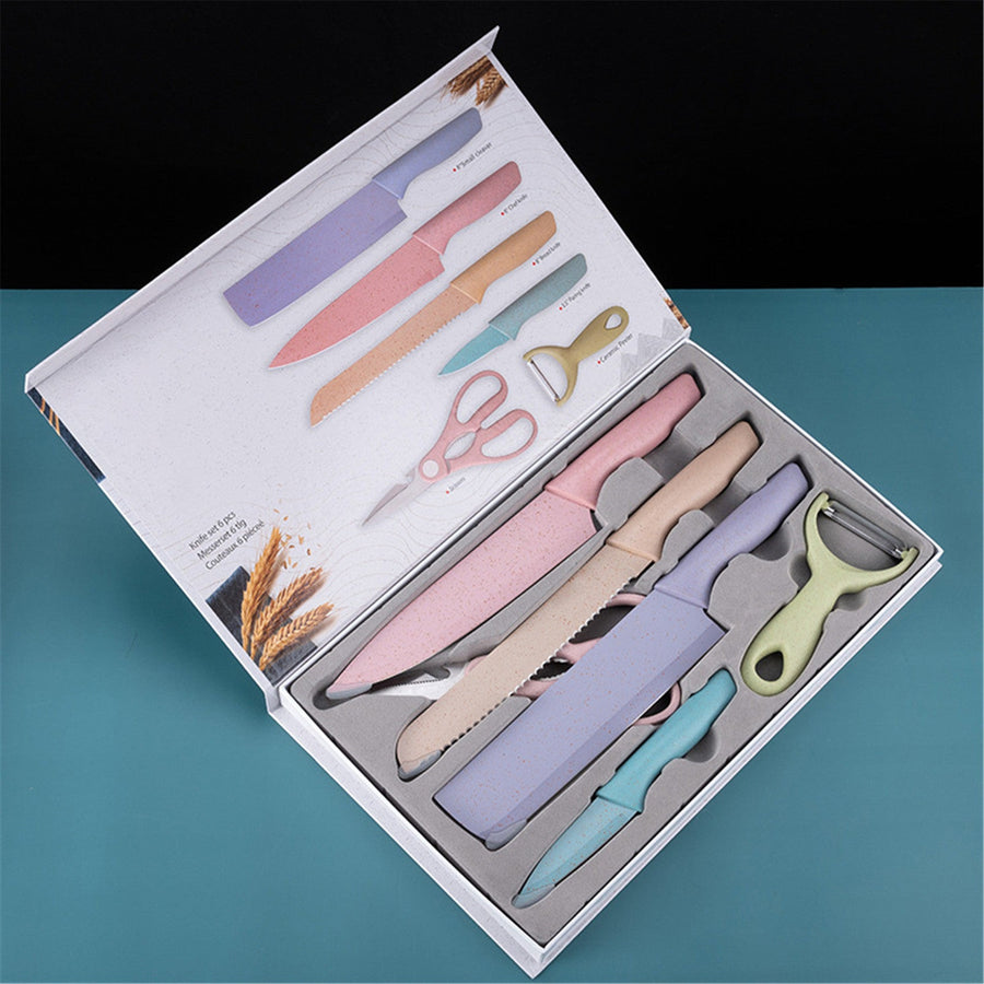 6 In 1 Stainless Steel Kitchen Knife Set