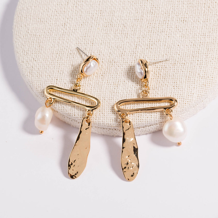 Pearl Asymmetrical Balance Earrings