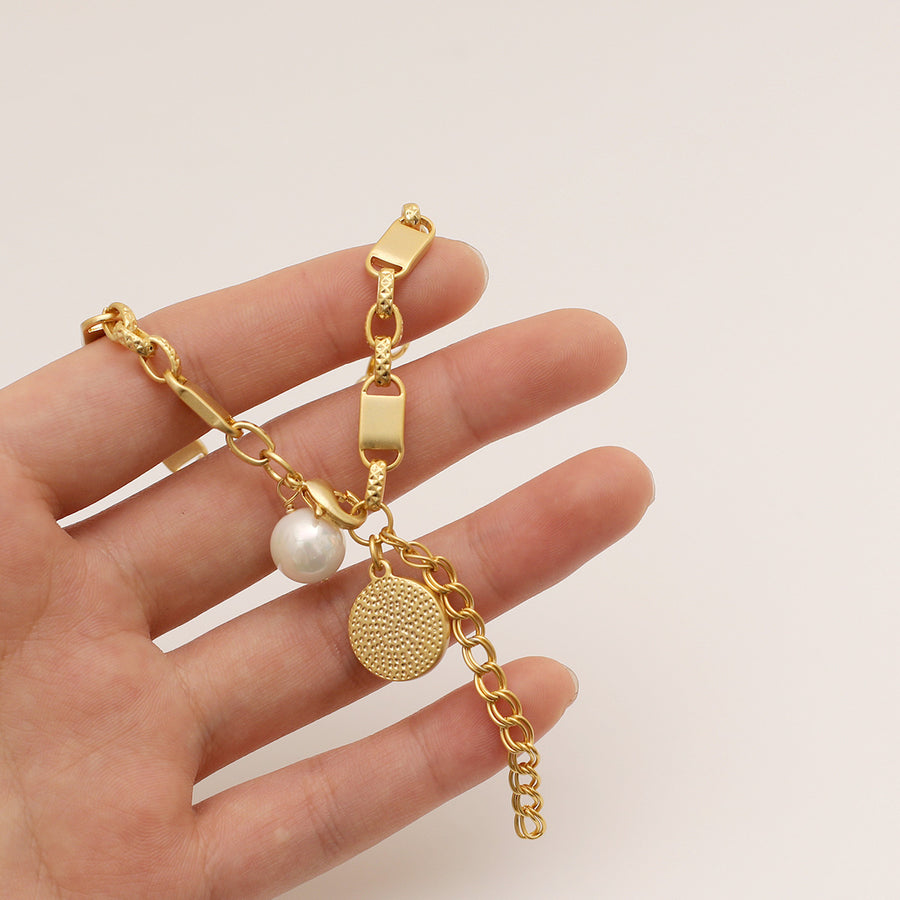Pearl Thick Chain Bracelet