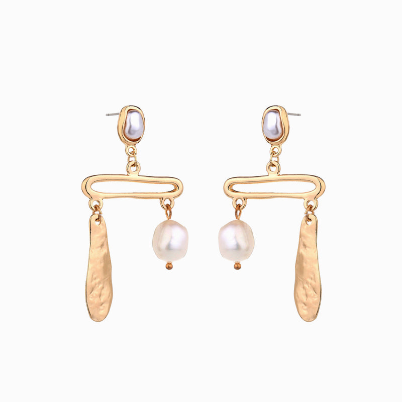 Pearl Asymmetrical Balance Earrings