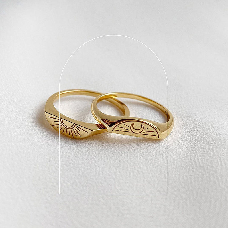 Sun and Moon Pair Ring