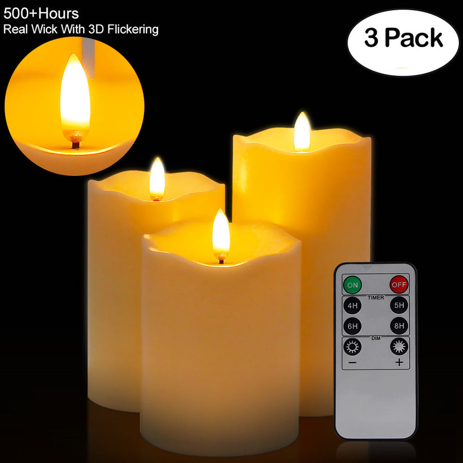 3Pcs/Set Remote Control Flameless Candle Lights