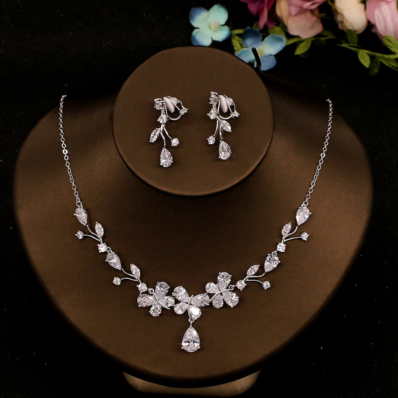 Flower And Leaf Jewelry Set