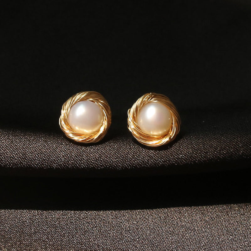 Pearl Nest Stud Earrings
