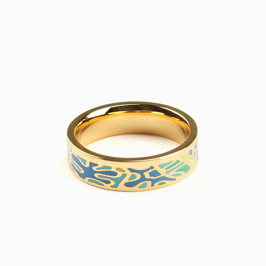 Gold Plated Geometric Painted Ring