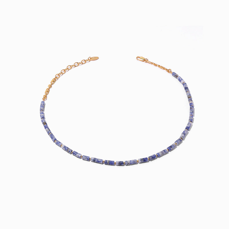 Blue Rendered Natural Stone Necklace