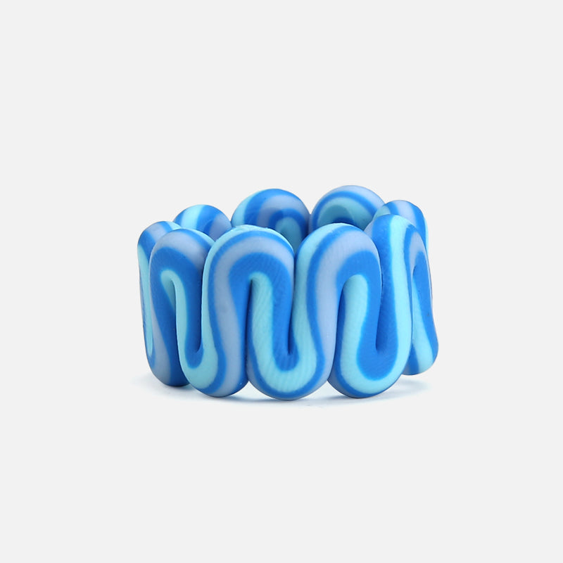 Twisted Chunky Ring-Blue
