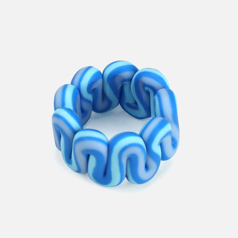 Twisted Chunky Ring-Blue