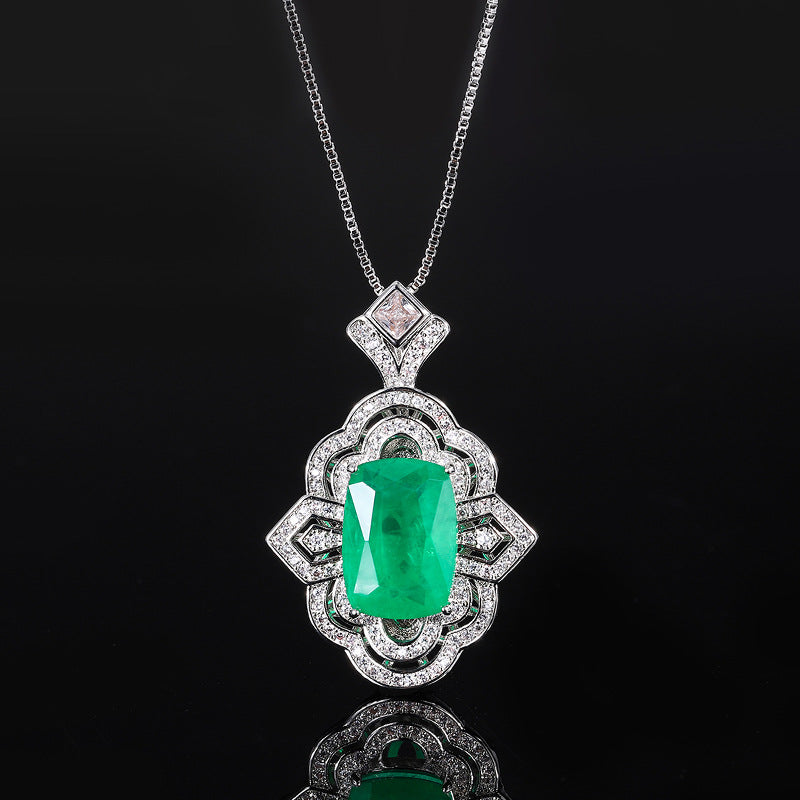 Classic Square Cut Emerald Necklace