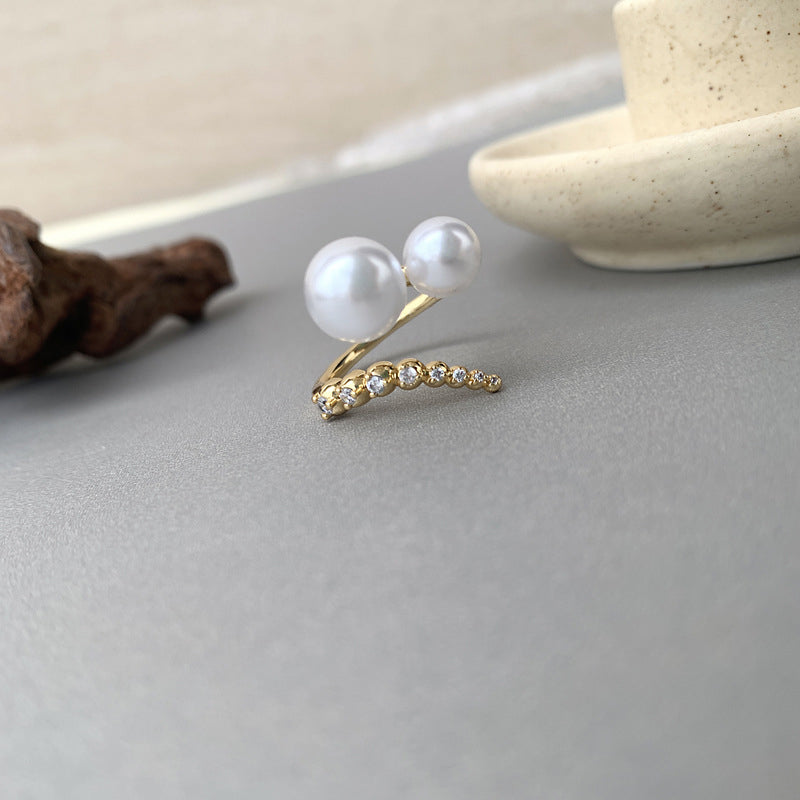 Tail of The Pearl Snake Open Ring