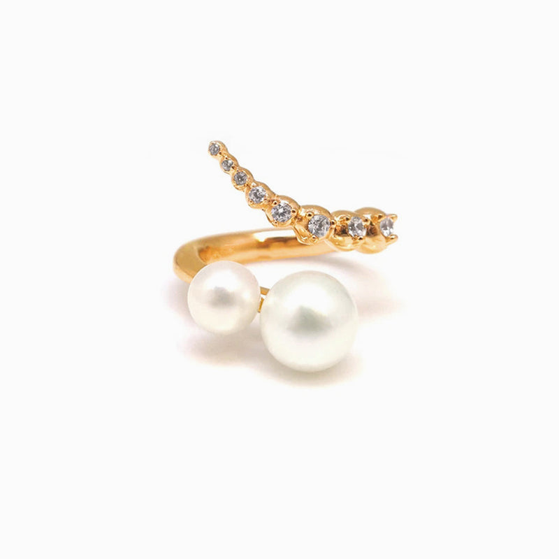 Tail of The Pearl Snake Open Ring