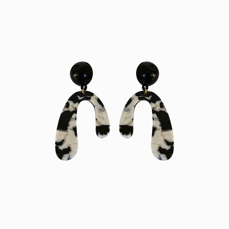 Black&White Patterned Acrylic Earrings