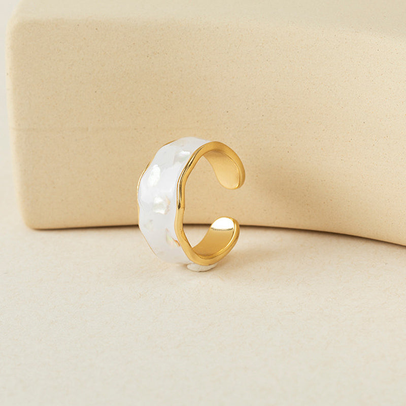 Gold Plated Milk Cream Open Ring