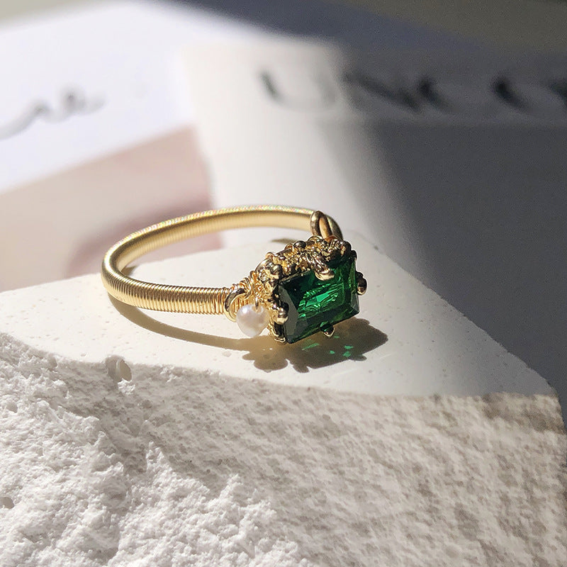 Baroque Emerald Ring