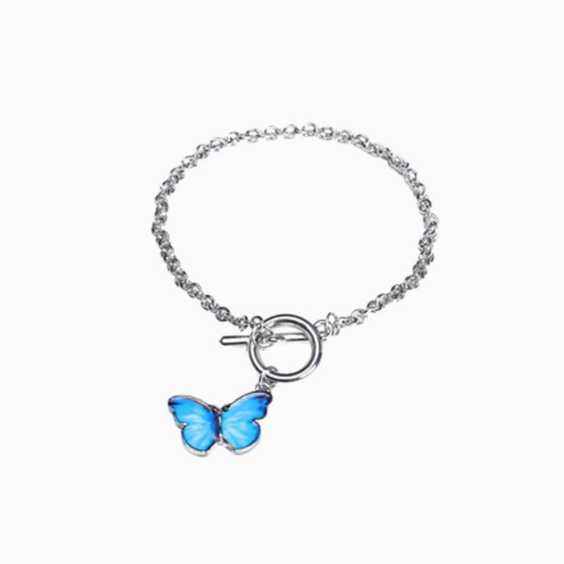 Butterfly Pendant Bracelet-Dark blue