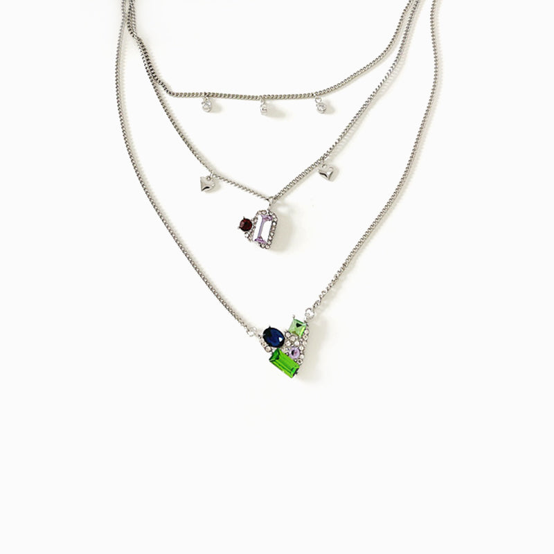 Multilayer Colorful Heart Necklace