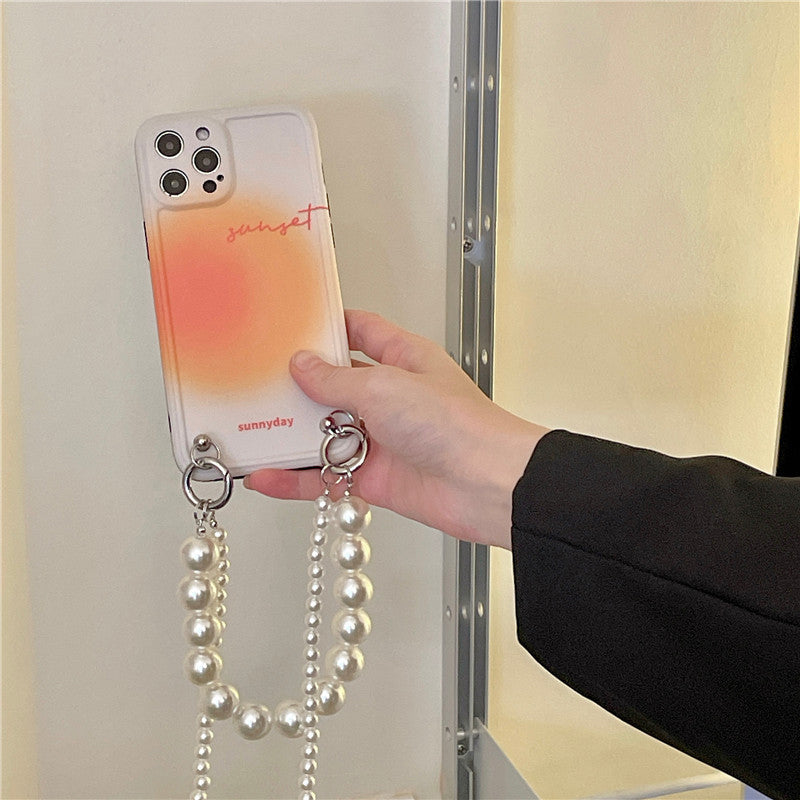 Sunset Pearl Chain Phone Case