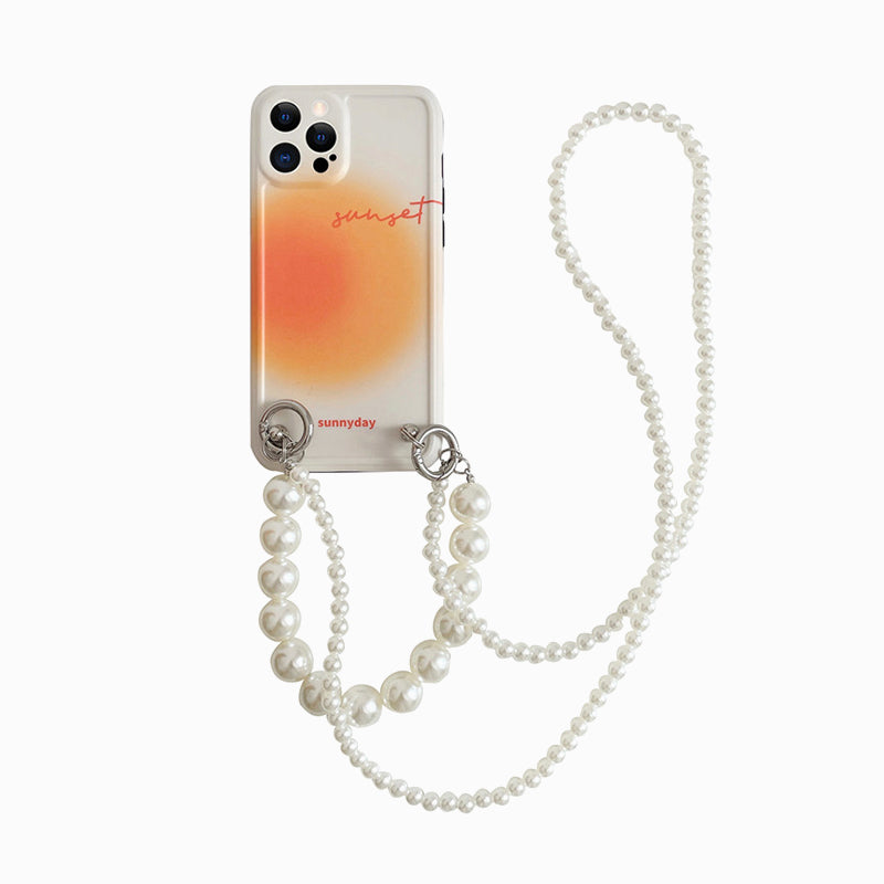 Sunset Pearl Chain Phone Case