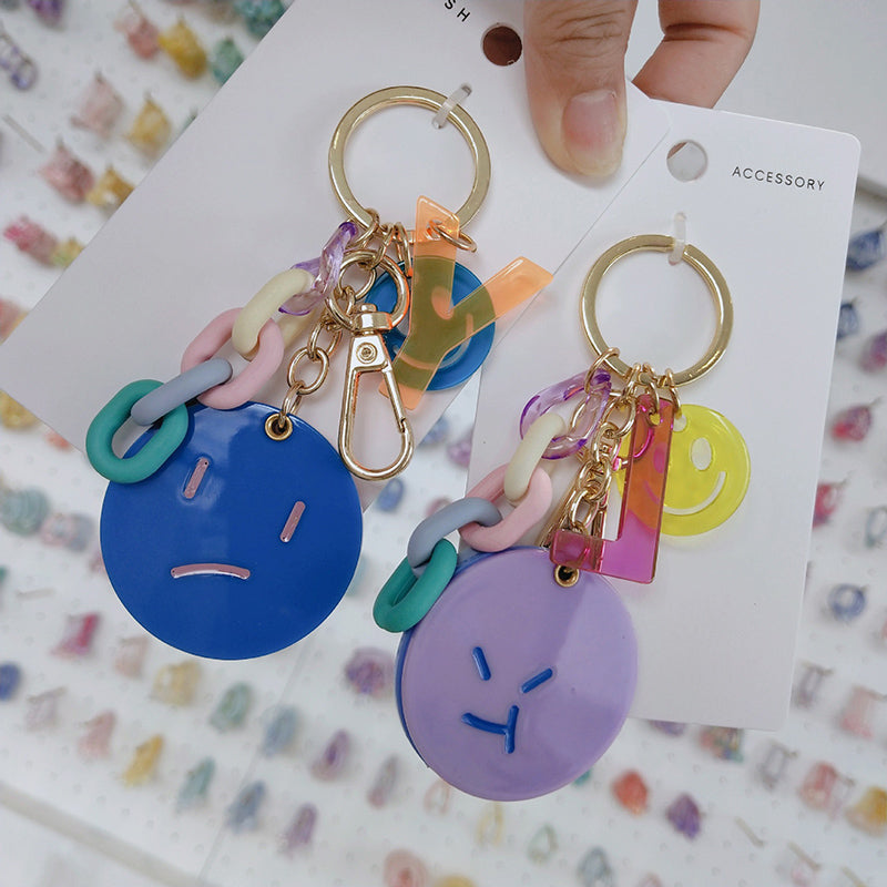 Emoji Mirror Keychain-Navy