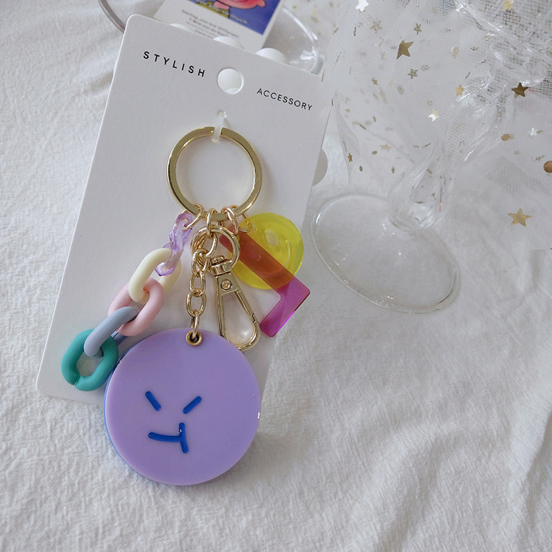 Emoji Mirror Keychain-Violet