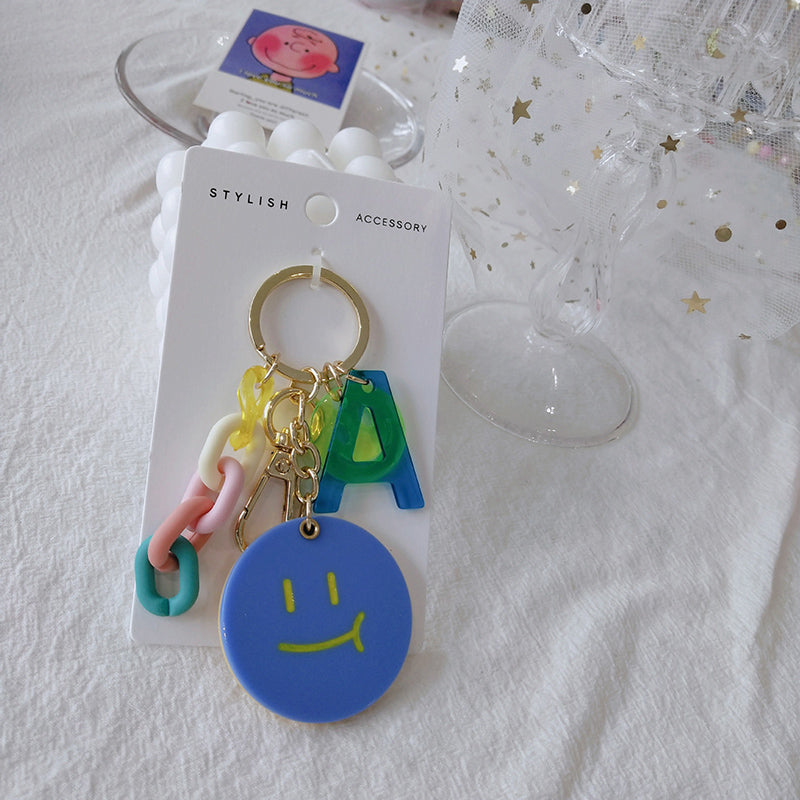 Emoji Mirror Keychain-Blue