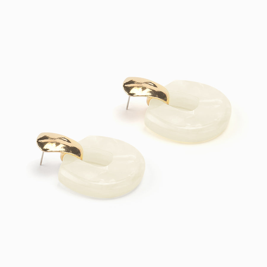White Resin Earrings