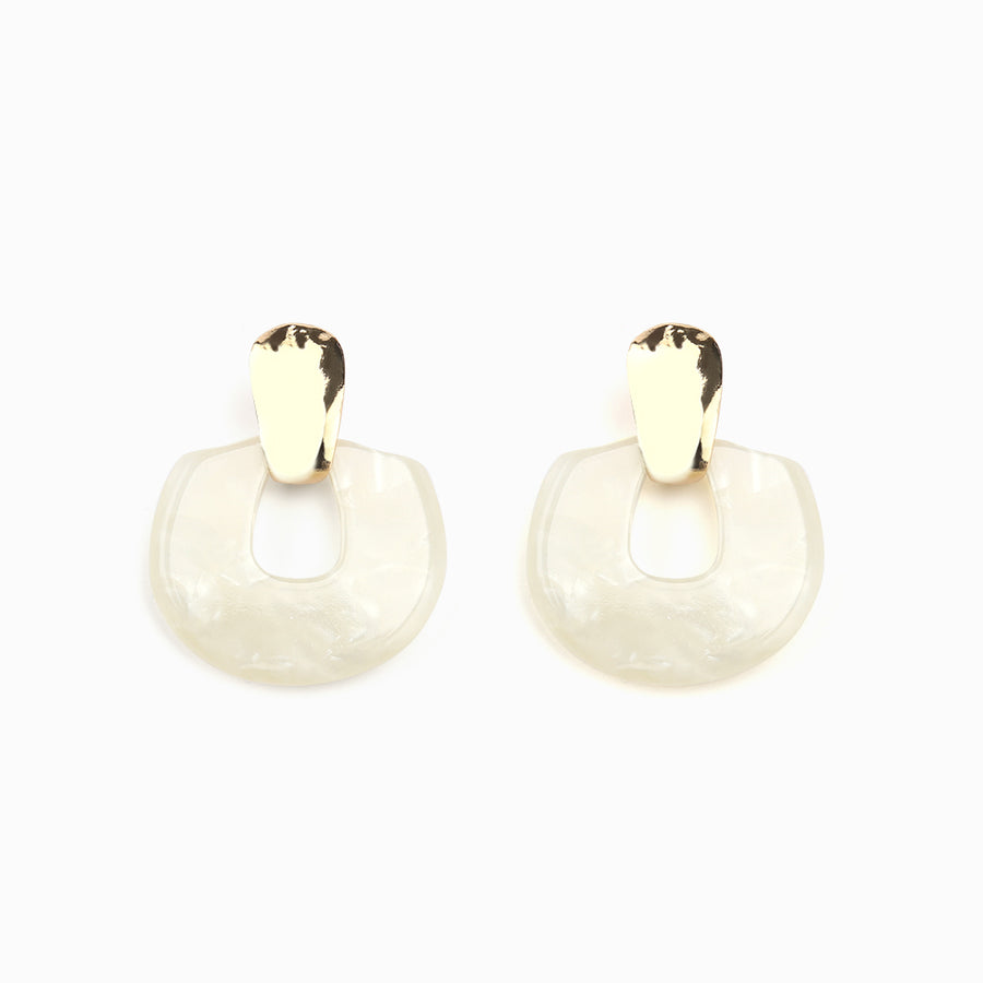 White Resin Earrings