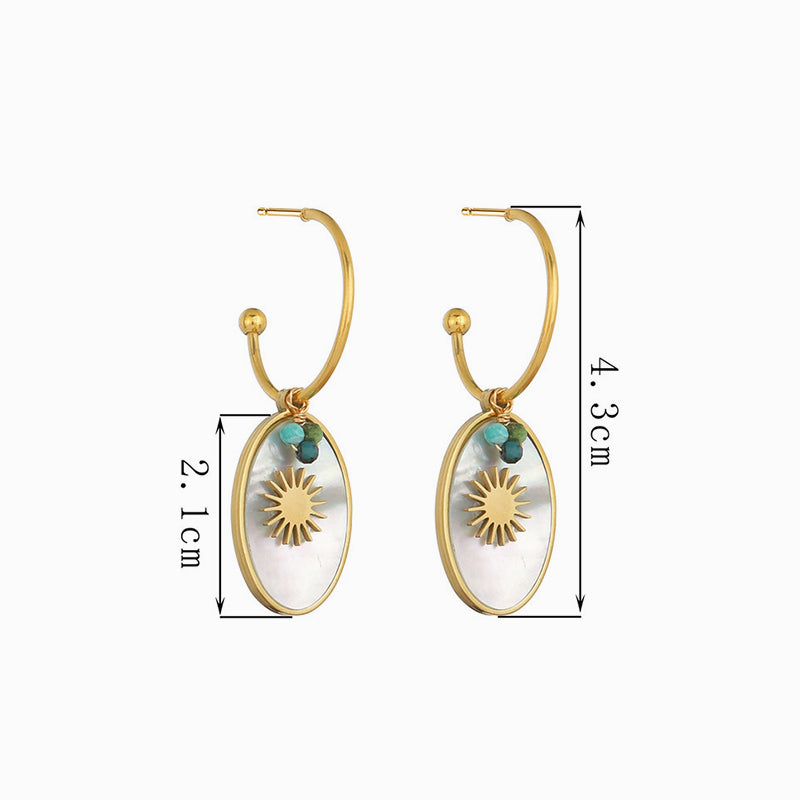 Oval Brand Star Earrings