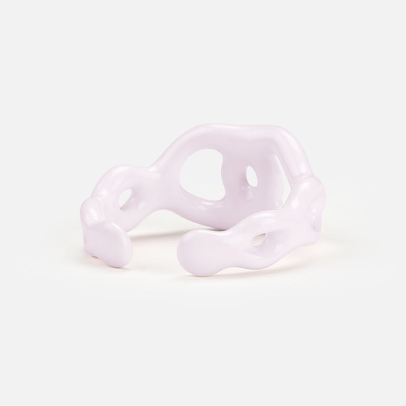 Tipsy Pink Brass Open Ring