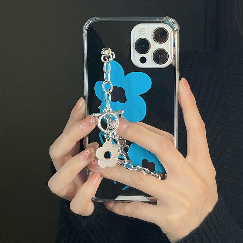 Flower Mirror Chain Phone Case